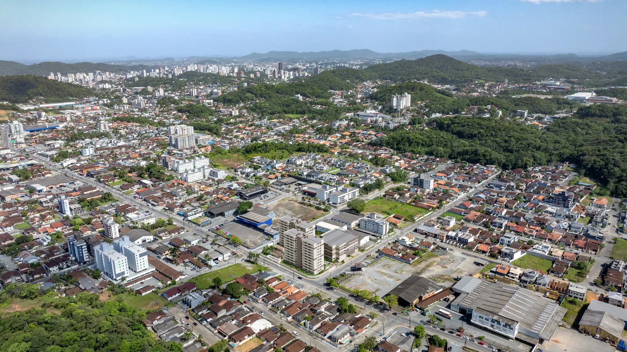 Vista aérea do bairro Glória em Joinville