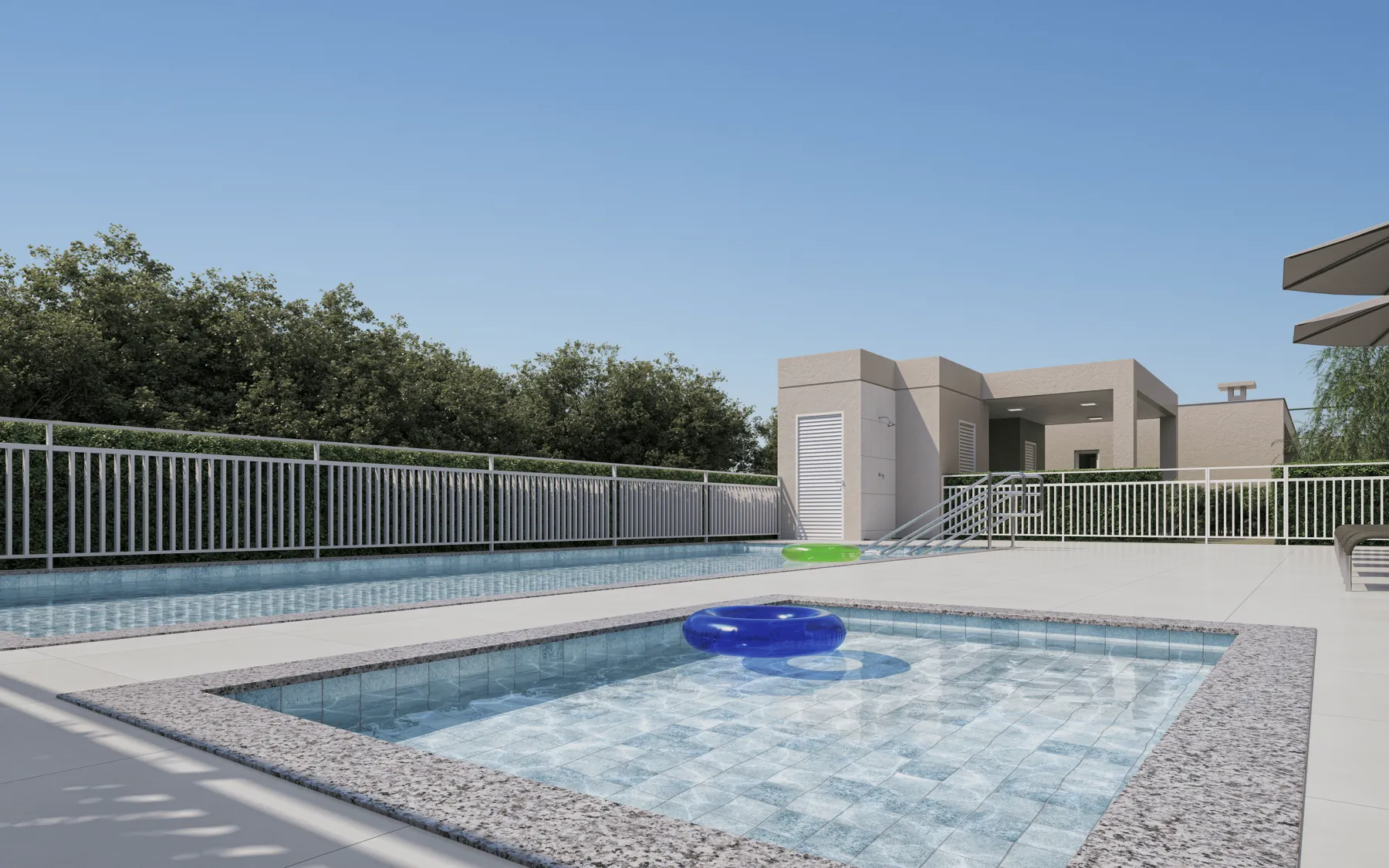 Piscina infantil com boia